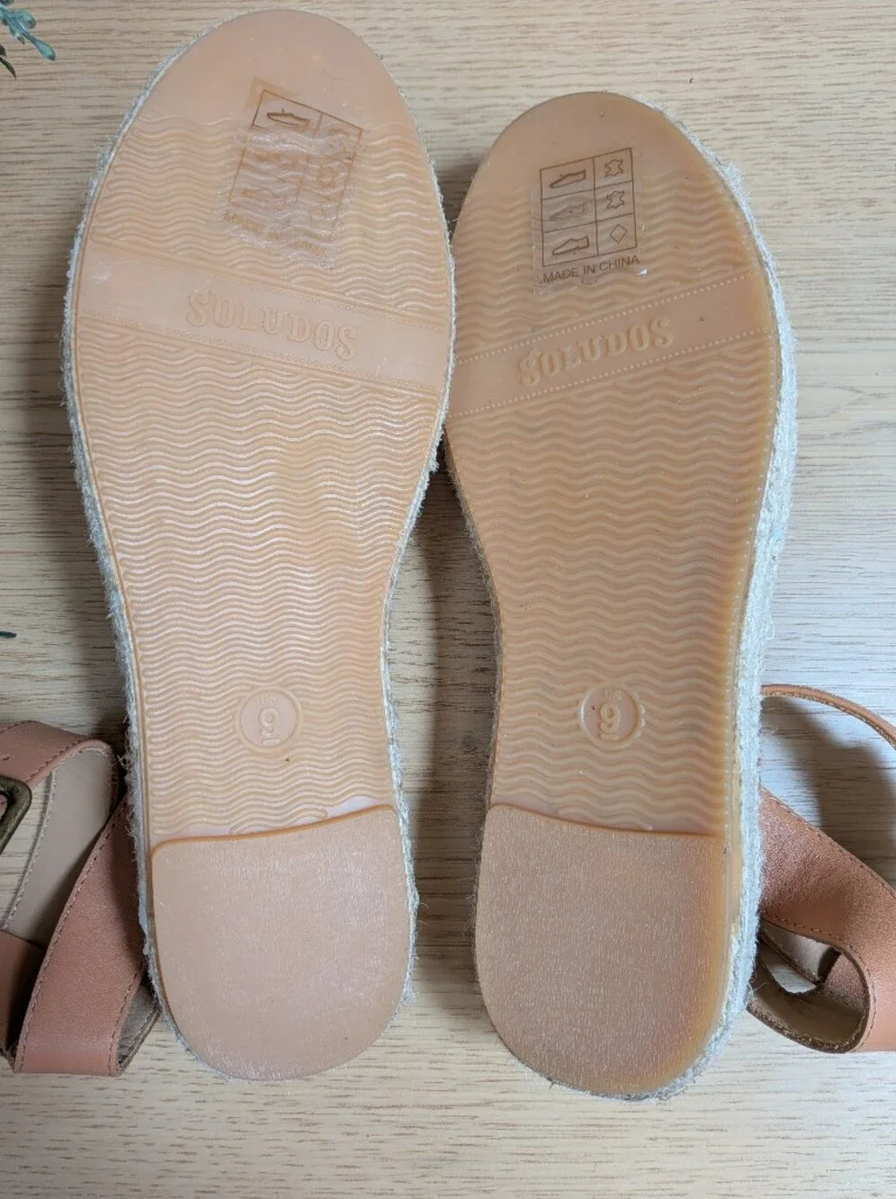 NEW Soludos Cadiz Brown Leather Espadrille Platform Sandals Size 9